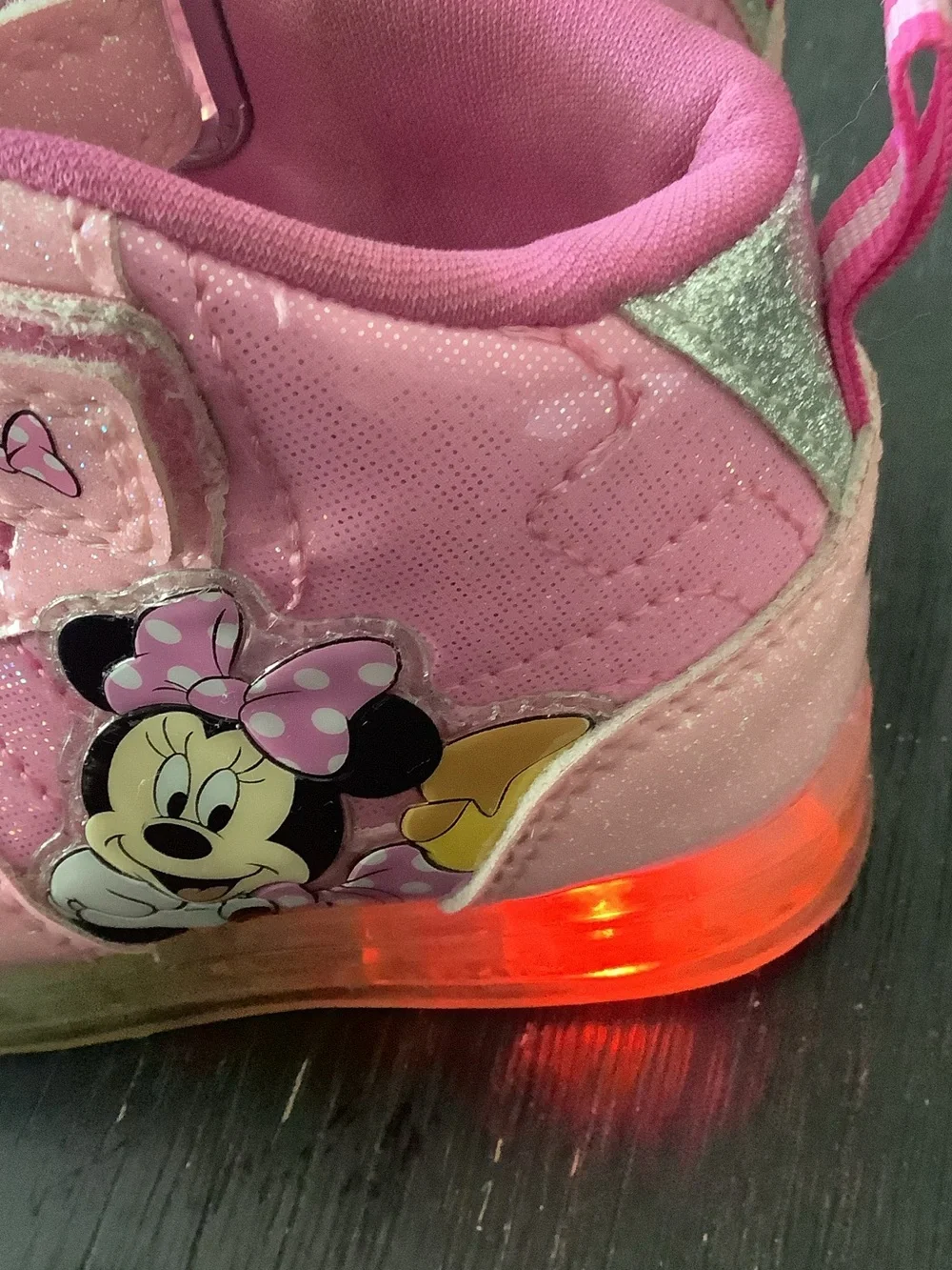 Disney Pink Minnie Mouse Light-Up High-Top Sneakers for Kids